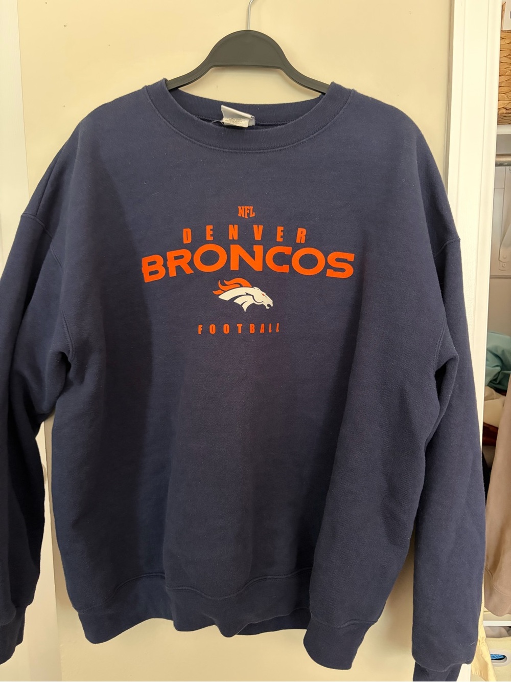 Denver Broncos Navy Crewneck Sweatshirt